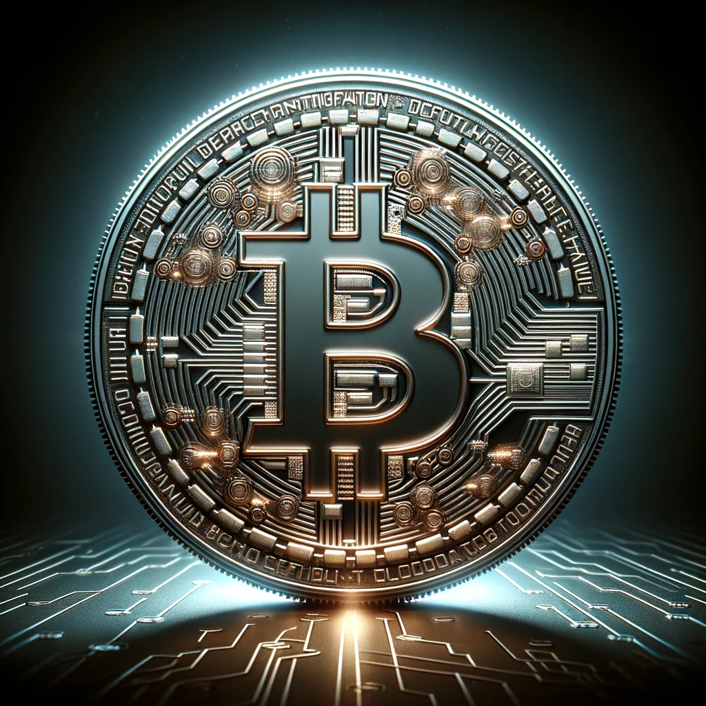 goldene Bitcoin-Münze